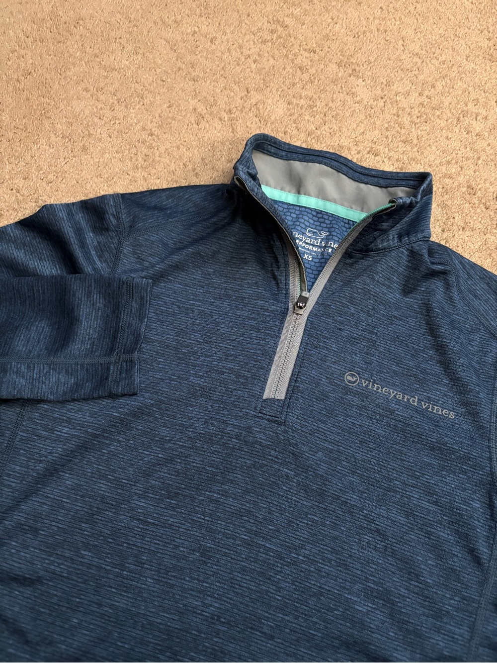 Vineyard Vines Performance Quarter Zip Pullover Men's XS Blue 100% Polyester